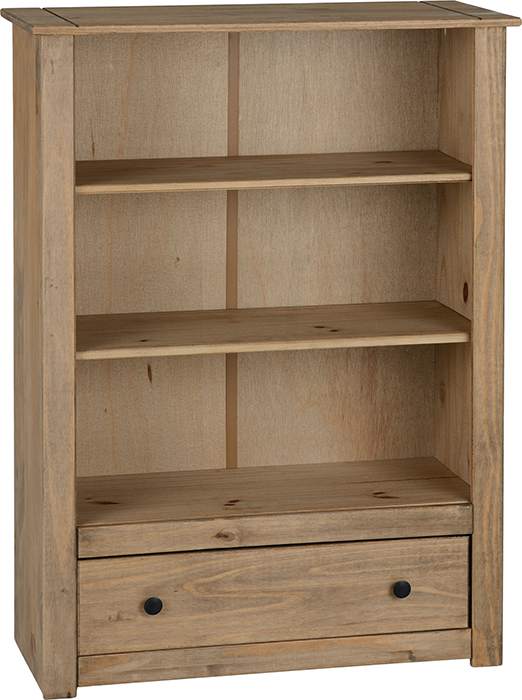 Panama 1 Drawer Bookcase In Natural Wax